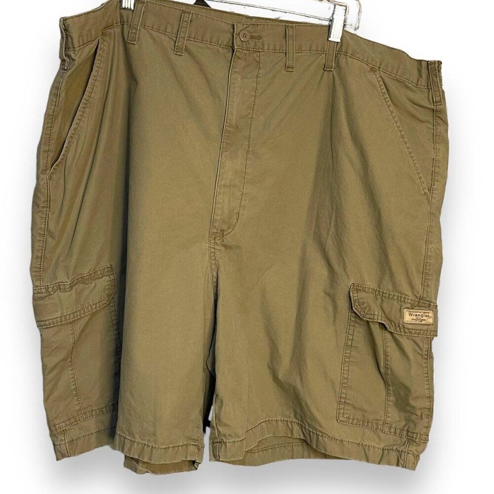 Wrangler Cargo Shorts Men's 48 Brown Pockets Outdoor Work Casual Fishing Zipper